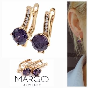 gold plated earrings with exclusive cubic zirconia