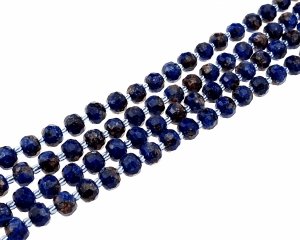 sz147 Naturalne koraliki  jaspis sezamowy, barwione, fasetowane, w kształcie rondelle, z koralikami typu seed, ciemnoniebieskie, 7,5~8x6,5mm, otwór: 1,4mm, około 45~46 sztuk