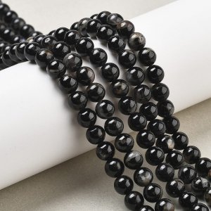 3780 Turmalin czarny kamień naturalny kula 6mm sznur 38cm