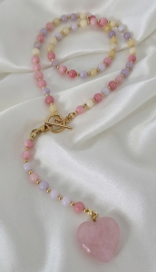 2320h Naszyjnik jadeit kamień naturalny 50cm stal chirurgiczna nierdzewna 