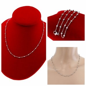 4077 Srebrny łańcuszek naszyjnik 45cm stal chirurgiczna 316L celebrytka
