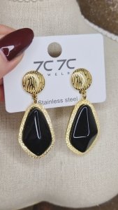 2320b Kolczyki złote wtyczki stal chirurgiczna 316L nierdzewna