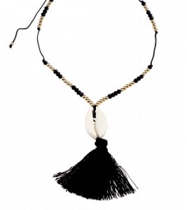 504 Naszyjnik boho stal 80cm muszelki lato wakacje