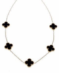 3176 Złoty łańcuszek 40+5cm naszyjnik stal chirurgiczna nierdzewna 316L koniczyna marokańska