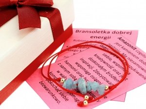 e34 Bransoletka dobrej energii - amazonit sznurek