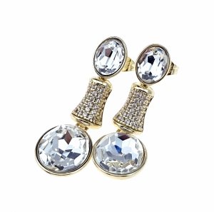 sz181 Kolczyki złote pozłacane 14k wiszące 