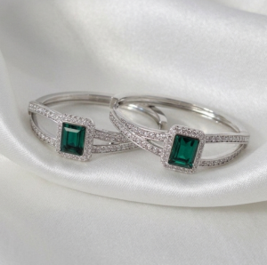 4904 Kolczyki srebrne pozłacane białym złotem wiszące koła 3,5cm Austrian Crystal