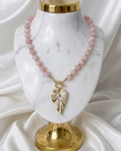 1937f Naszyjnik jadeit kamień naturalny 60cm stal chirurgiczna nierdzewna 