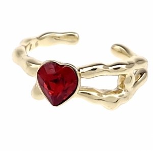 1229c Pierścionek złoty pozłacany 14k cyrkonie Austrian Crystal