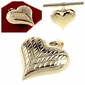 4322 Złota zawieszka błyszcząca pozłacana 14k serce