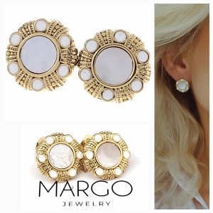 2409 Kolczyki złote stal chirurgiczna wtyczki celebrytki  Vikilady