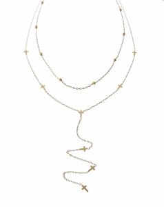 1881 Złoty łańcuszek 43-45+5cm naszyjnik stal chirurgiczna nierdzewna 316L krawatka