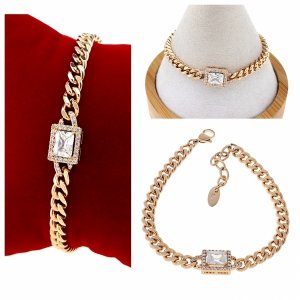 3091 Bransoletka cyrkonie złota 17+3 pozłacana 18k Xuping