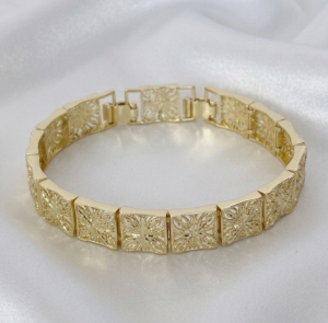 3592 Bransoletka elegancka złota 17+2cm pozłacana 14k 