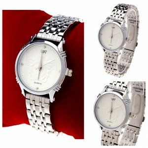 3012 Ekskluzywny damski srebrny zegarek błyszczący cyrkonie klasyk 