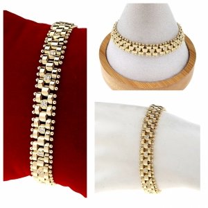 0357 Bransoletka elegancka złota 19cm pozłacana 14k Xuping 