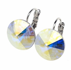 605a Kolczyki srebrne pozłacane białym złotem wiszące Xuping Austrian Crystal 