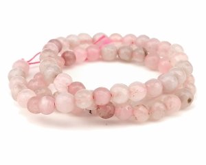 388H Jadeit różowy kamień naturalny kula fasetowana 6mm sznur 38cm