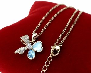 1929b Złoty łańcuszek 40+5 naszyjnik pozłacany 14K  Swaro Austrian Crystal  