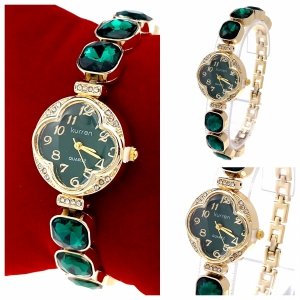 4534 Ekskluzywny damski złoty zegarek błyszczący cyrkonie Kurren klasyk