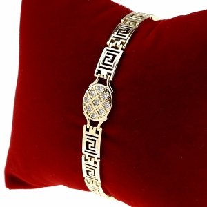 2103 Bransoletka elegancka złota 17+2cm pozłacana 14k 