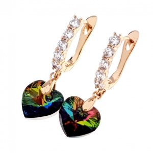 1089 Kolczyki złote Austrian Crystal cyrkonia pozłacane 18k Xuping wiszące