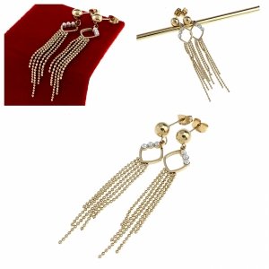 3705 Kolczyki  złote stal chirurgiczna 316L nierdzewna wiszące celebrytki 