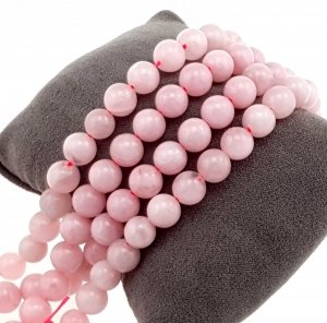 1098 Kwarc różowy kamień naturalny kula 10mm pasmo 38cm