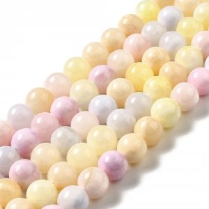 3961 Jadeit wielokolorowy okrągły kamień naturalny 10mm pasmo 38cm 