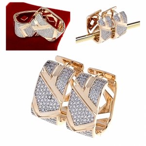 2139 Kolczyki złote cyrkonia pozłacane 18k Xuping wiszące