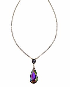 0219 Złoty naszyjnik 44+5cm pozłacany 18k Swaro Austrian Crystal