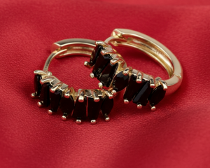 4693 Kolczyki złote pozłacane wiszące 14K cyrkonie 