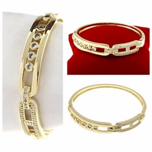 3233 Bransoletka złota elegancka 6cm pozłacana 14k bangla Xuping