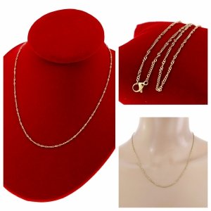 1686 Złoty łańcuszek naszyjnik 45cm stal chirurgiczna 316L celebrytka 