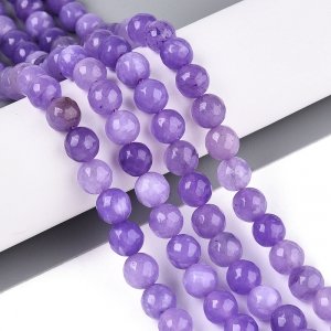 2185 Jadeit kamień naturalny fasetowany  8mm pasmo 38cm