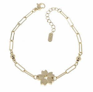 2196 Bransoletka elegancka złota 17+3cm pozłacana 14k 