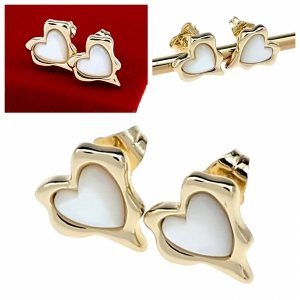 2963 Kolczyki złote pozłacane wtyczki 14K Xuping serce