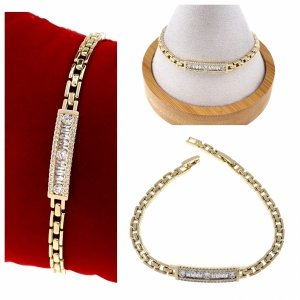 2291 Bransoletka elegancka złota 18+2,5cm pozłacana 14k Xuping cyrkonie