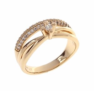 2983 Pierścionek złoty zaręczynowy pozłacany 18k Xuping