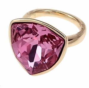 1914i Pierścionek złoty pozłacany 18k cyrkonie Austrian Crystal