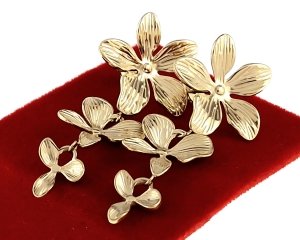 1300b  Kolczyki złote stal chirurgiczna 316L nierdzewna Viki lady