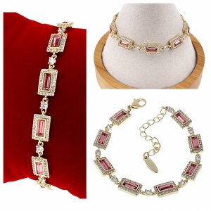 2767 Bransoletka elegancka złota 16,5+5cm pozłacana 14k Xuping Austrian Crystal