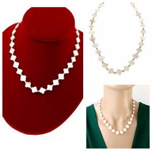 3288 Złoty łańcuszek naszyjnik 40+5 stal chirurgiczna masa perłowa 316L Viki lady
