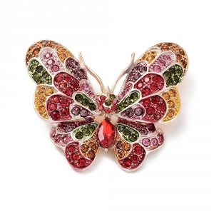 0270 Elegancka broszka przypinka błyszcząca motyl 