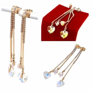 2194 Kolczyki złote Austrian Crystal cyrkonia pozłacane 18k Xuping wiszące