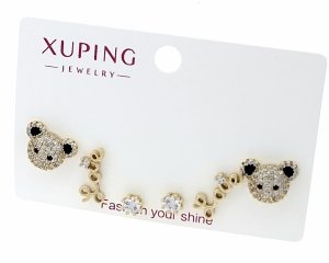 3010 Komplet zestaw kolczyki złote pozłacane 14K Xuping