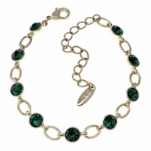 2684 Bransoletka elegancka złota 16+5cm pozłacana 14k cyrkonie Austrian Crystal