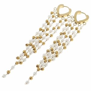 3481 Kolczyki złote stal chirurgiczna celebrytki wiszące 