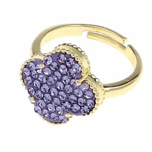 3452 Pierścionek złoty pozłacany 14k regulowany koniczyna marokańska