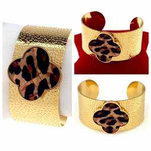 3492 Bransoletka złota 5,5cm stal chirurgiczna bangla 316L 